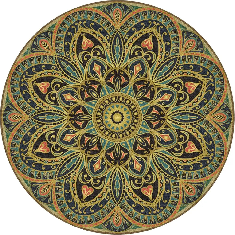 YTYIN Premium Round Yoga Mat Non Slip Extra Thick Exercise