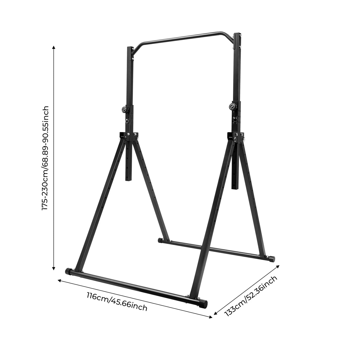 Foldable Pull Up Bar and Dip Station with Adjustable Height
