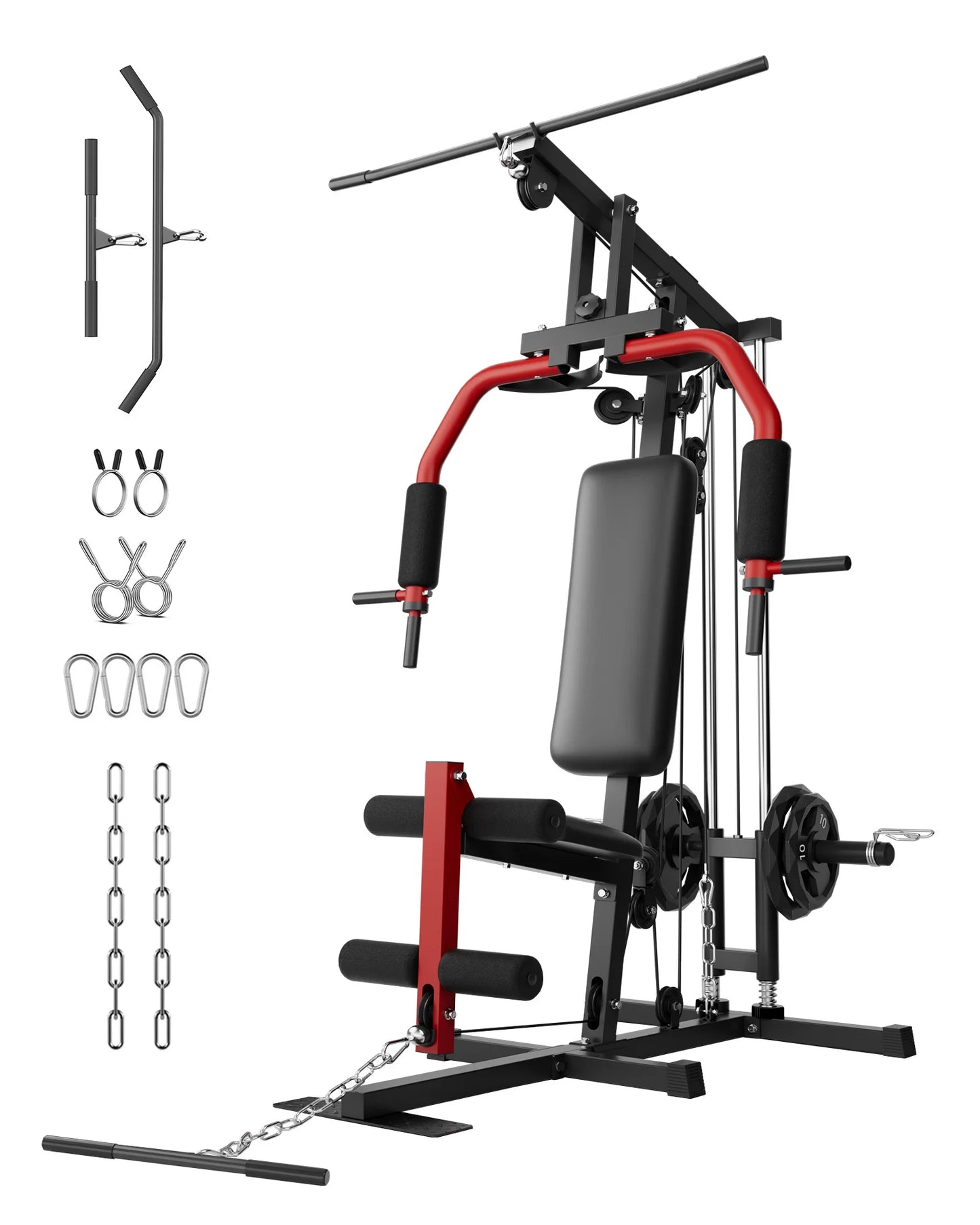 HiMISS 5In1 Home Gym Machine With Chest Press Lat Pulldown