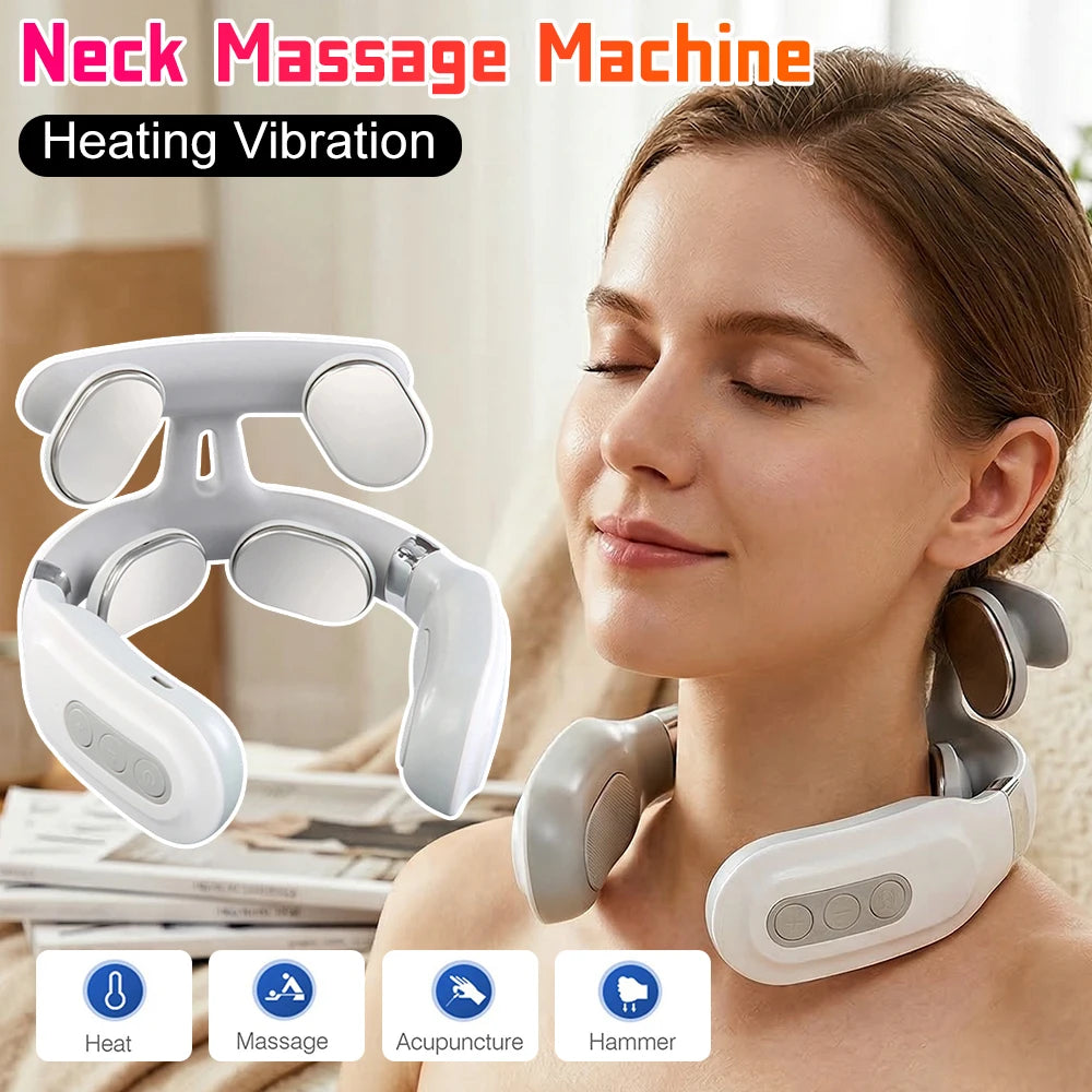 4 Heads Back Massager Portable USB Rechargeable For Waist