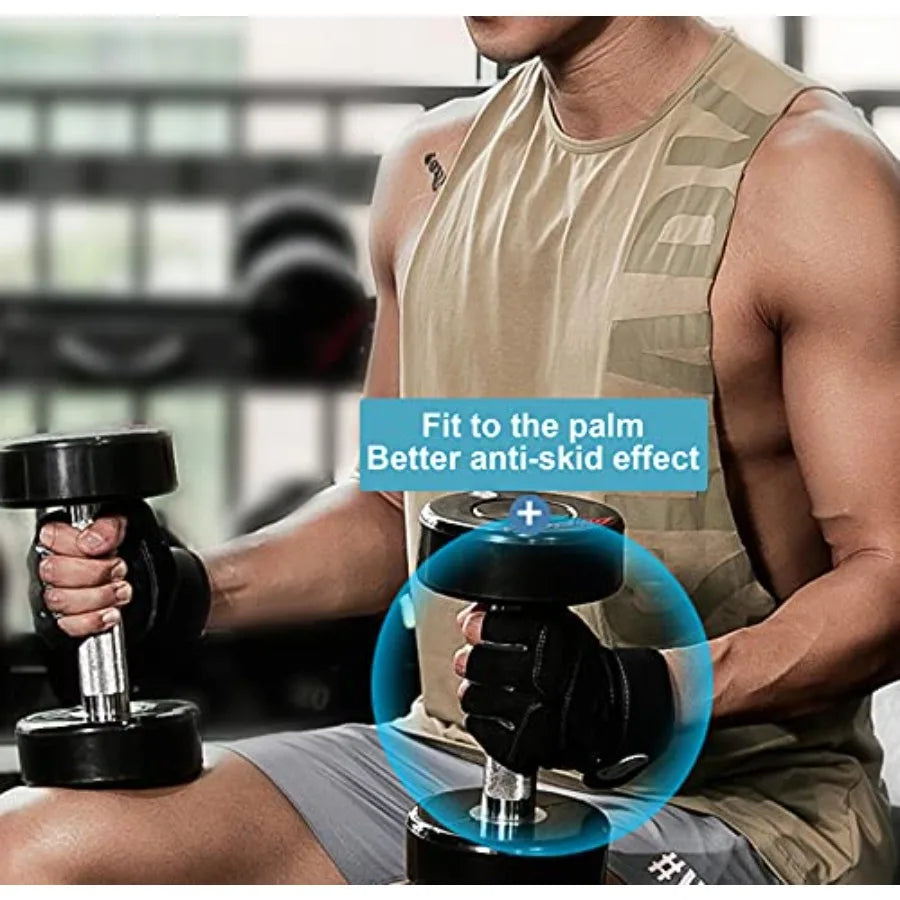 Mens Gym Workout Gloves With Wrist Support For Lifting Training