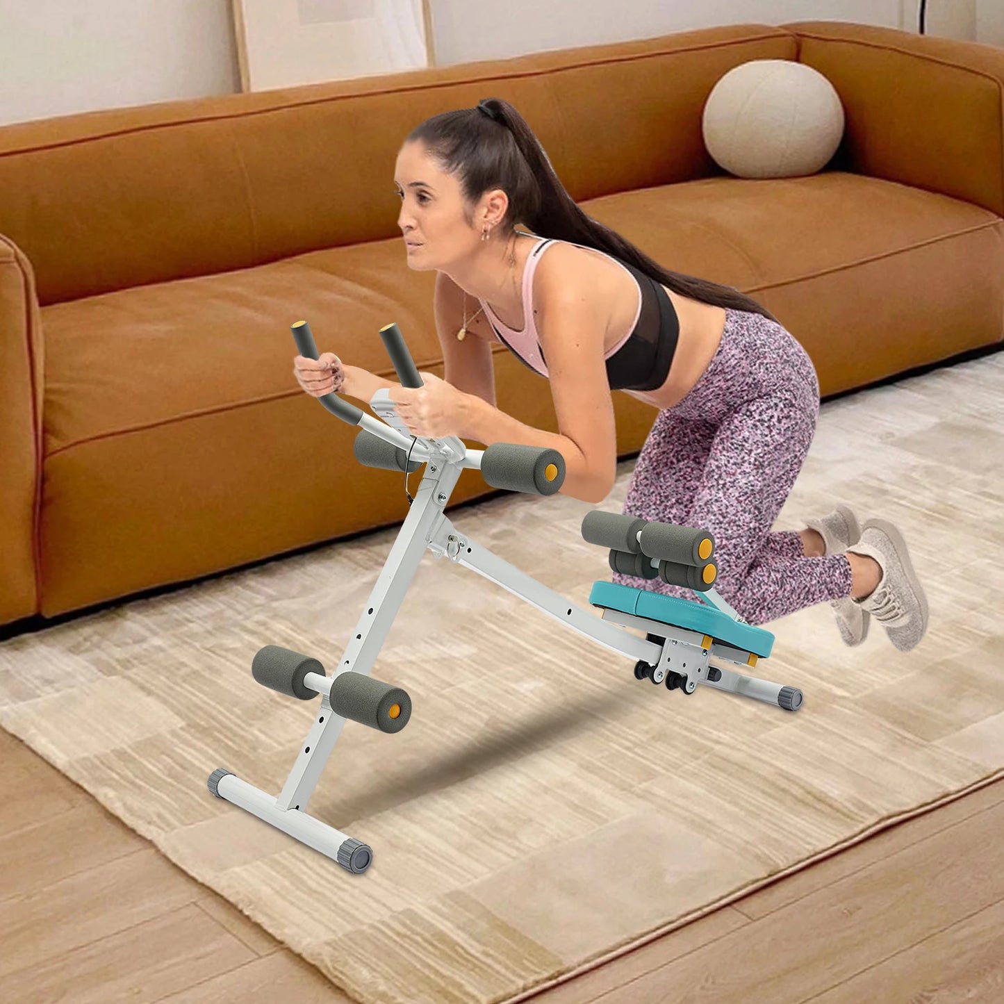 Home Gym Waist Trainer Exercise Machine With LCD Display Cushions