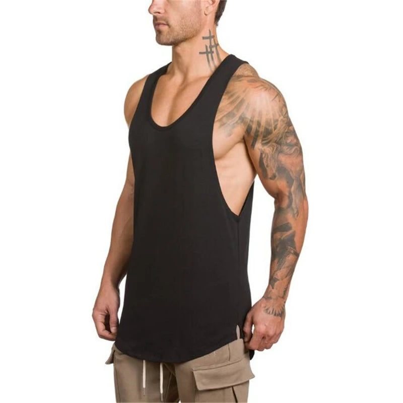 Cotton Breathable Sleeveless Tank Top for Gym Training and Running