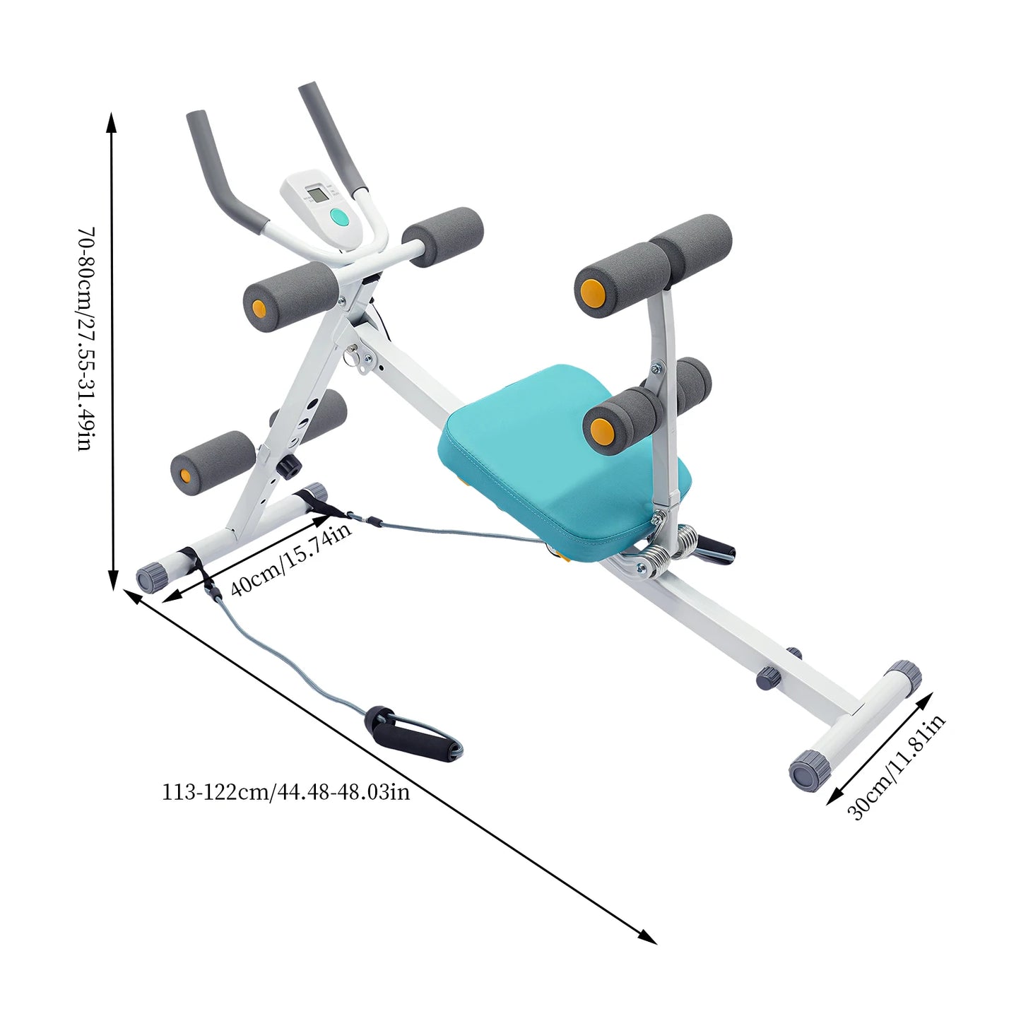 Home Gym Waist Trainer Exercise Machine With LCD Display Cushions