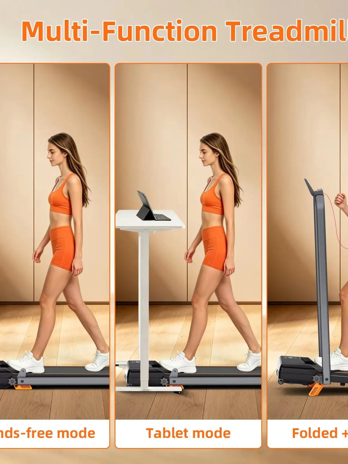Foldable Home Treadmill With 3.0 HP Motor And Adjustable Incline