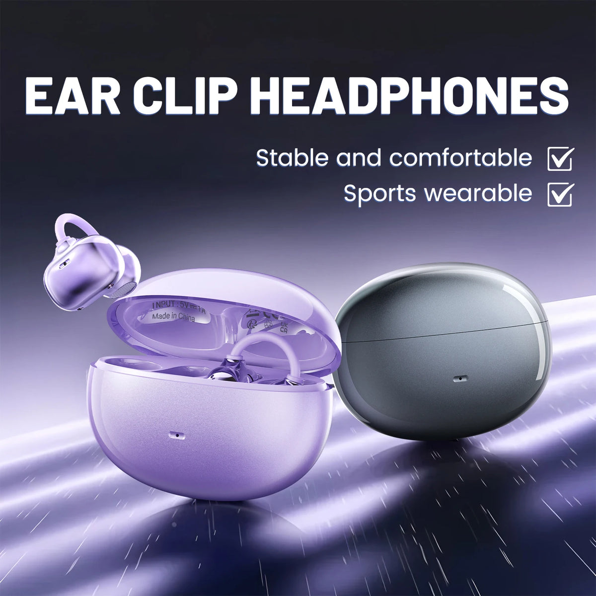 Insonixn Open Ear Clip Wireless Bluetooth Headphones With Mic