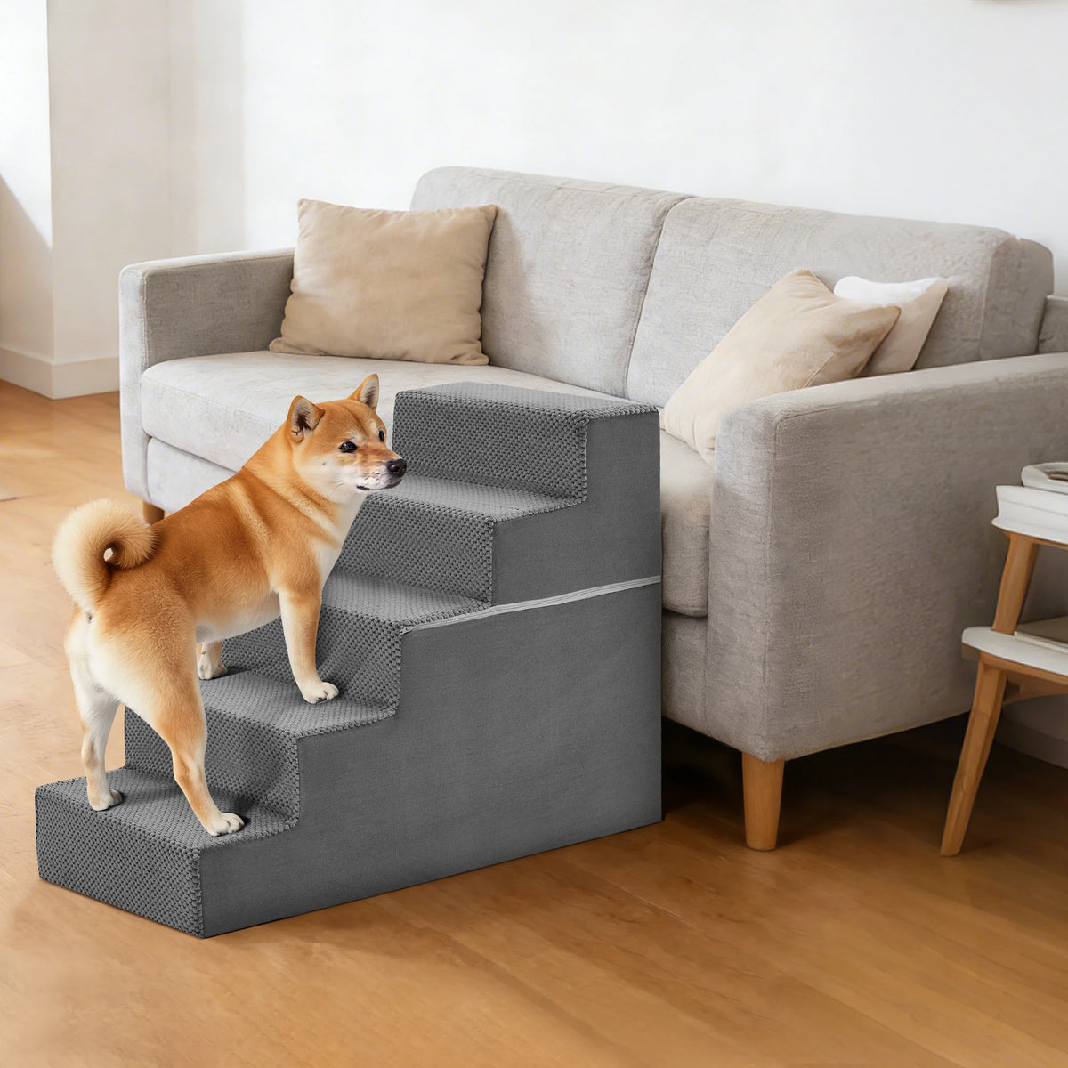 Foam Dog Stairs Ramp With Curved Non Slip Surface