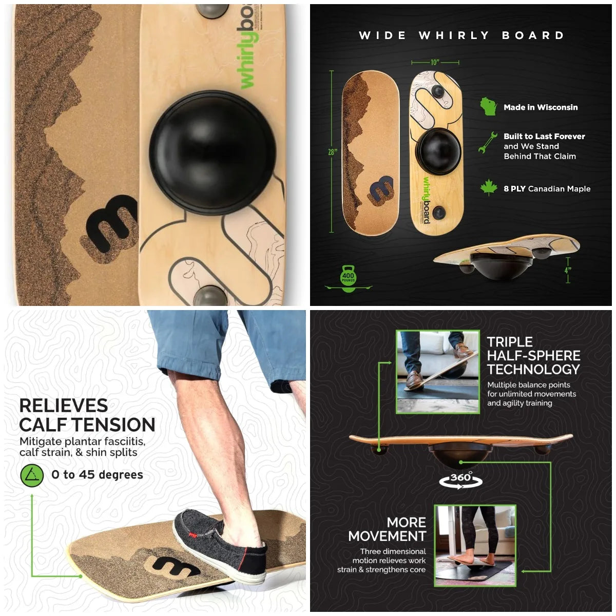 YTYIN Wide 360 Standing Desk Balance Board Portable Home Gym