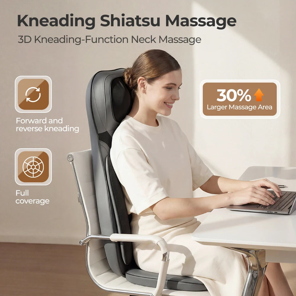 HOMEMASSA Shiatsu Neck Back Massager With Heat And Adjustable Intensity