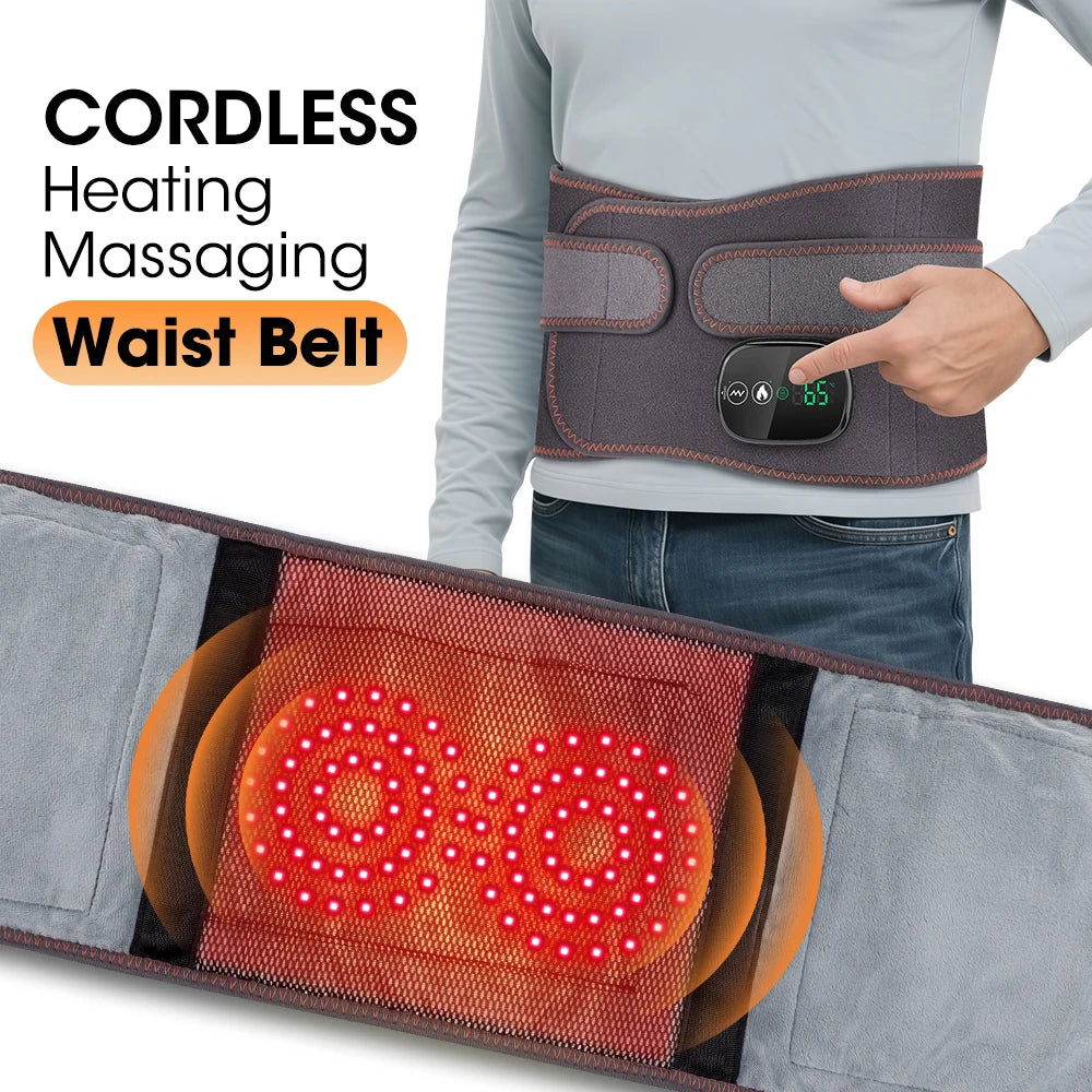 Agdoad Heating Vibration Massager Belt With Dual Light Hot Compress