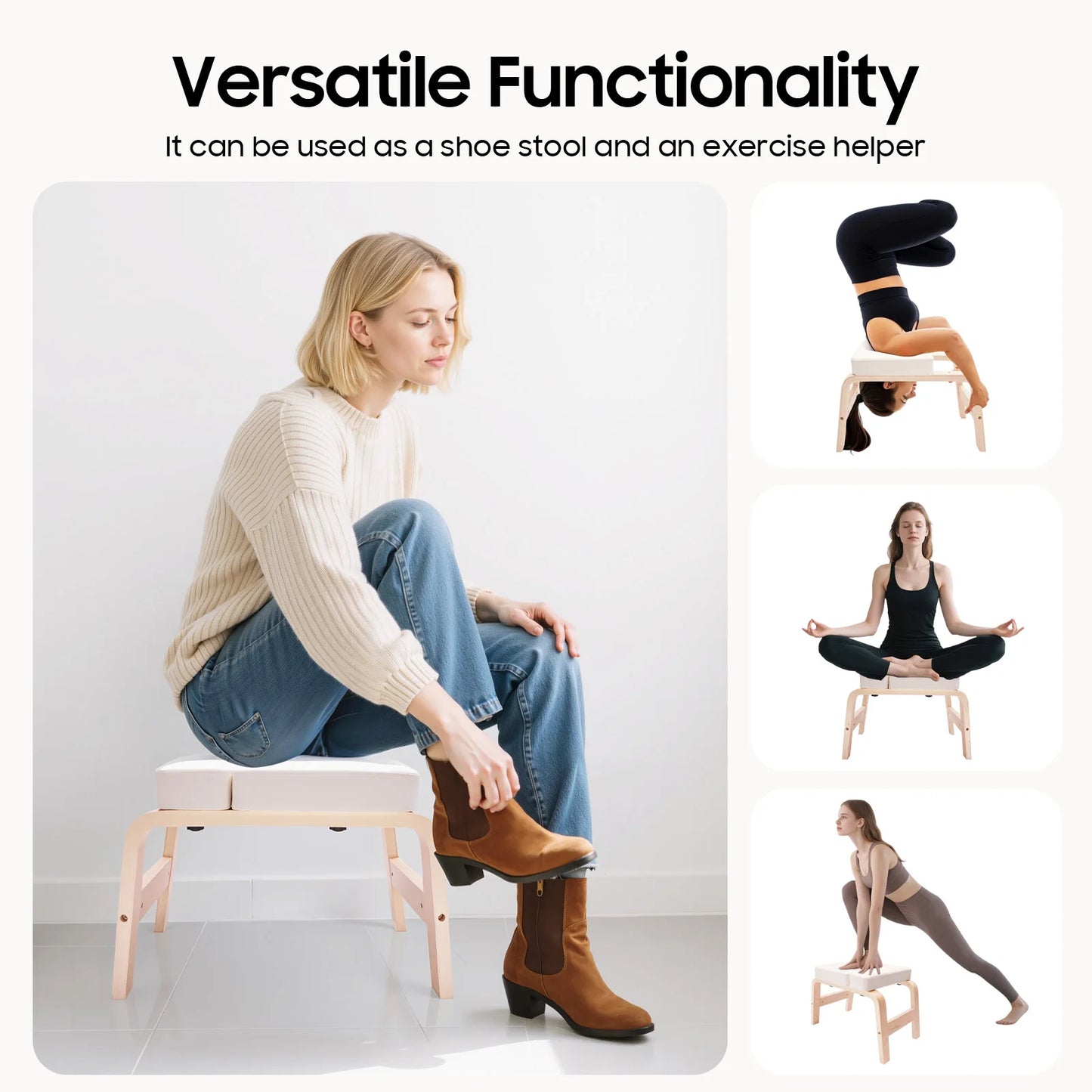 Yoga Headstand Bench Inversion Stool 440lbs Capacity