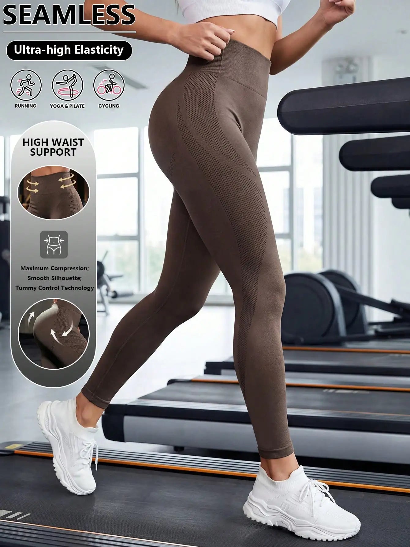 Women's High Waist Yoga Pants With Tummy Control For Running
