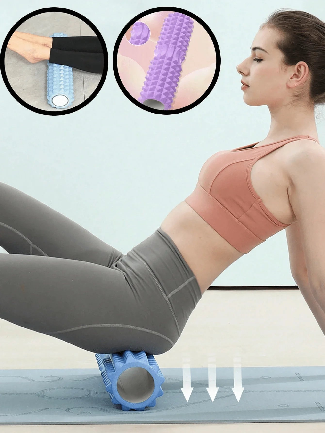 Foam Yoga Massage Roller Textured For Muscle Relaxation And Flexibility