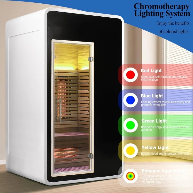 Infrared Two Person Sauna With WiFi Control In Hemlock Wood