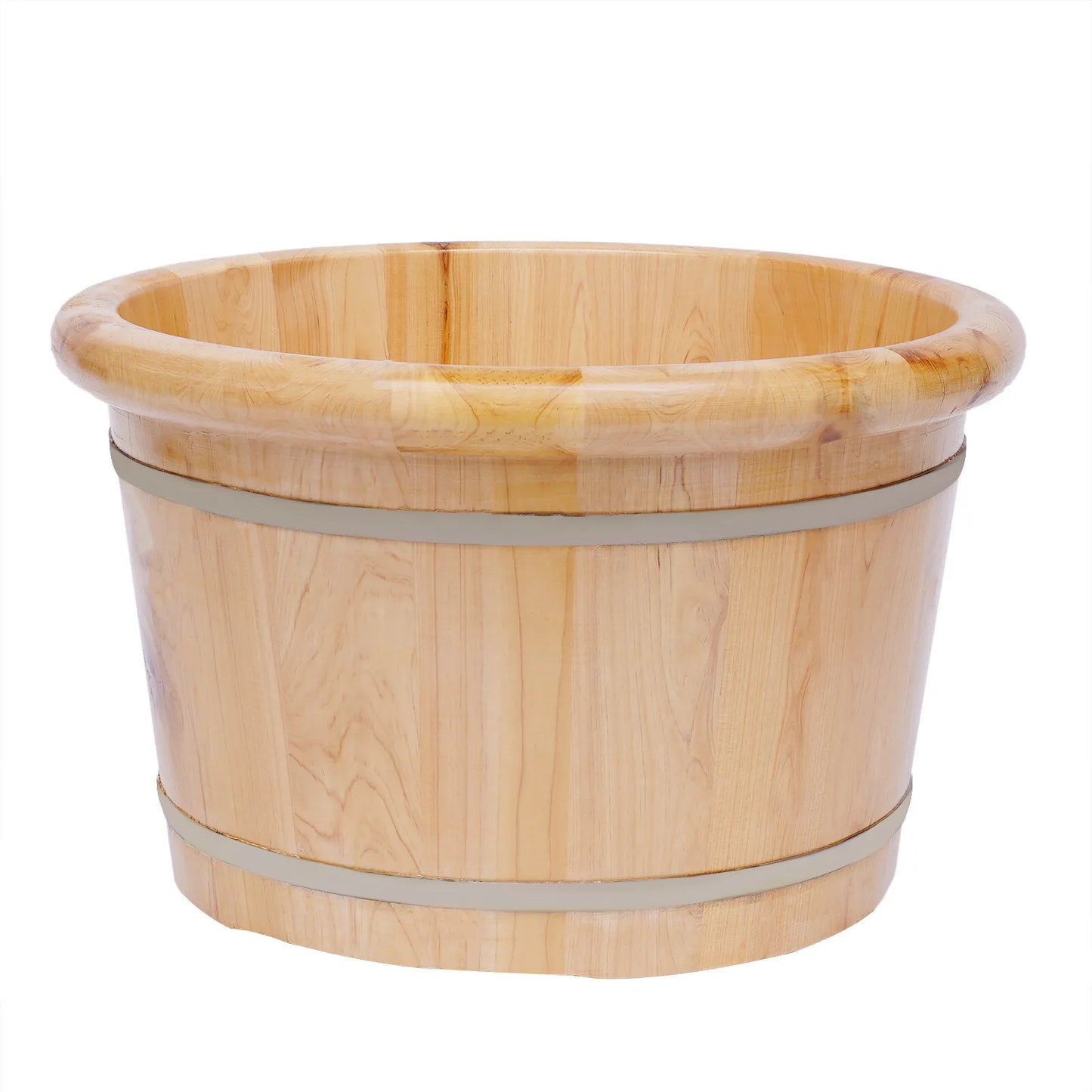 Cedar Wood Foot Bath Bucket With Lid And Massage Roller