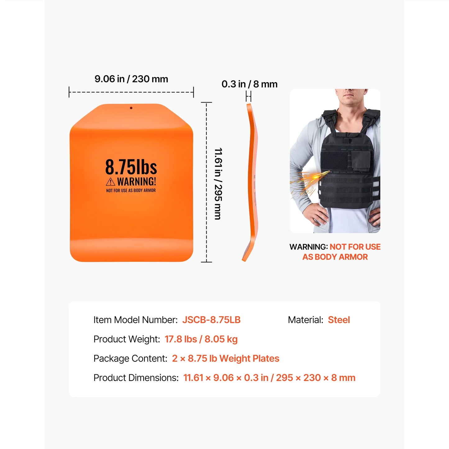 SucceBuy Curved Weight Vest Plates for Steel Tactical Training