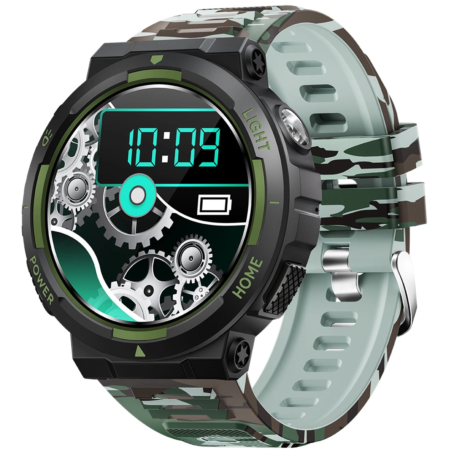 EIGIIS Men's Smartwatch With LED Flashlight And 100+ Sports Modes