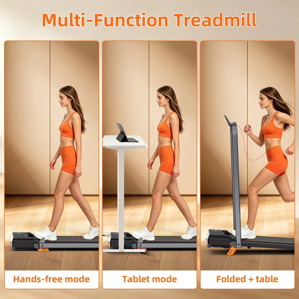 Foldable Home Treadmill With 3.0 HP Motor And Adjustable Incline