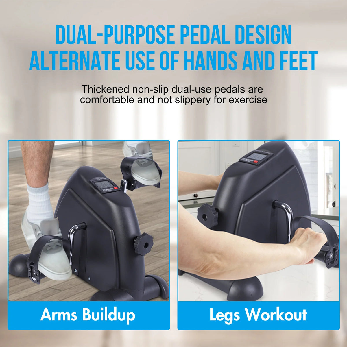 Mini Motorized Under Desk Pedal Exerciser Bike Digital LCD Display