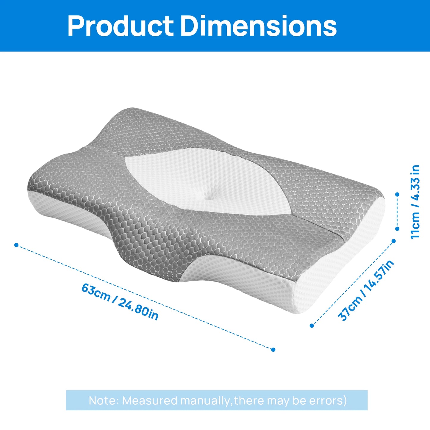 JHK Cervical Neck Pillow Memory Foam Ventilated Ergonomic Support
