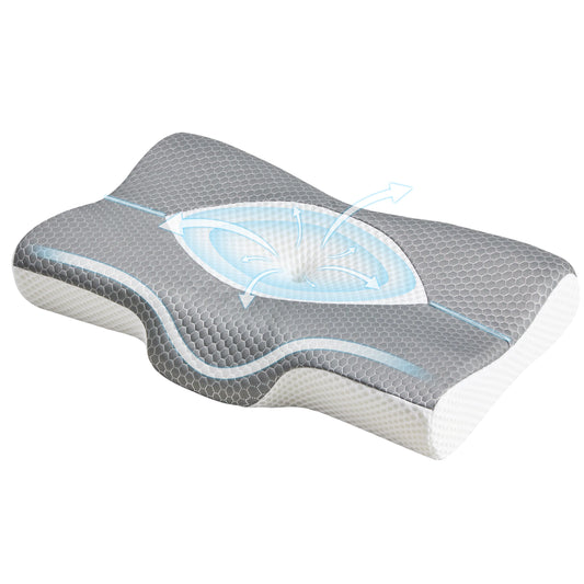 JHK Cervical Neck Pillow Memory Foam Ventilated Ergonomic Support