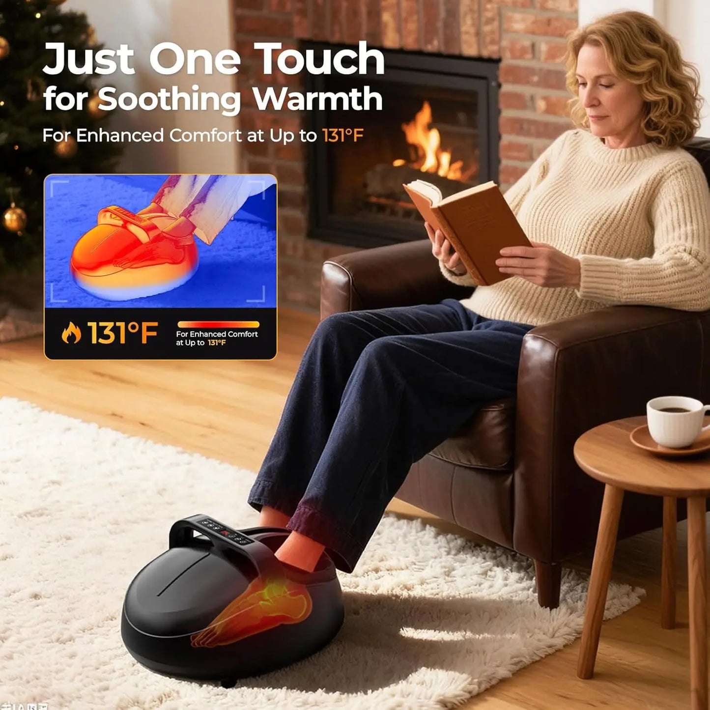 HTM Shiatsu Foot Massager With Deep Kneading Heat Air Pressure