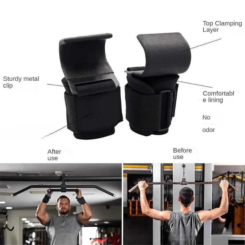 MIHJUSFDH Non Slip Weight Lifting Hooks Pair For Deadlift And Pull Ups