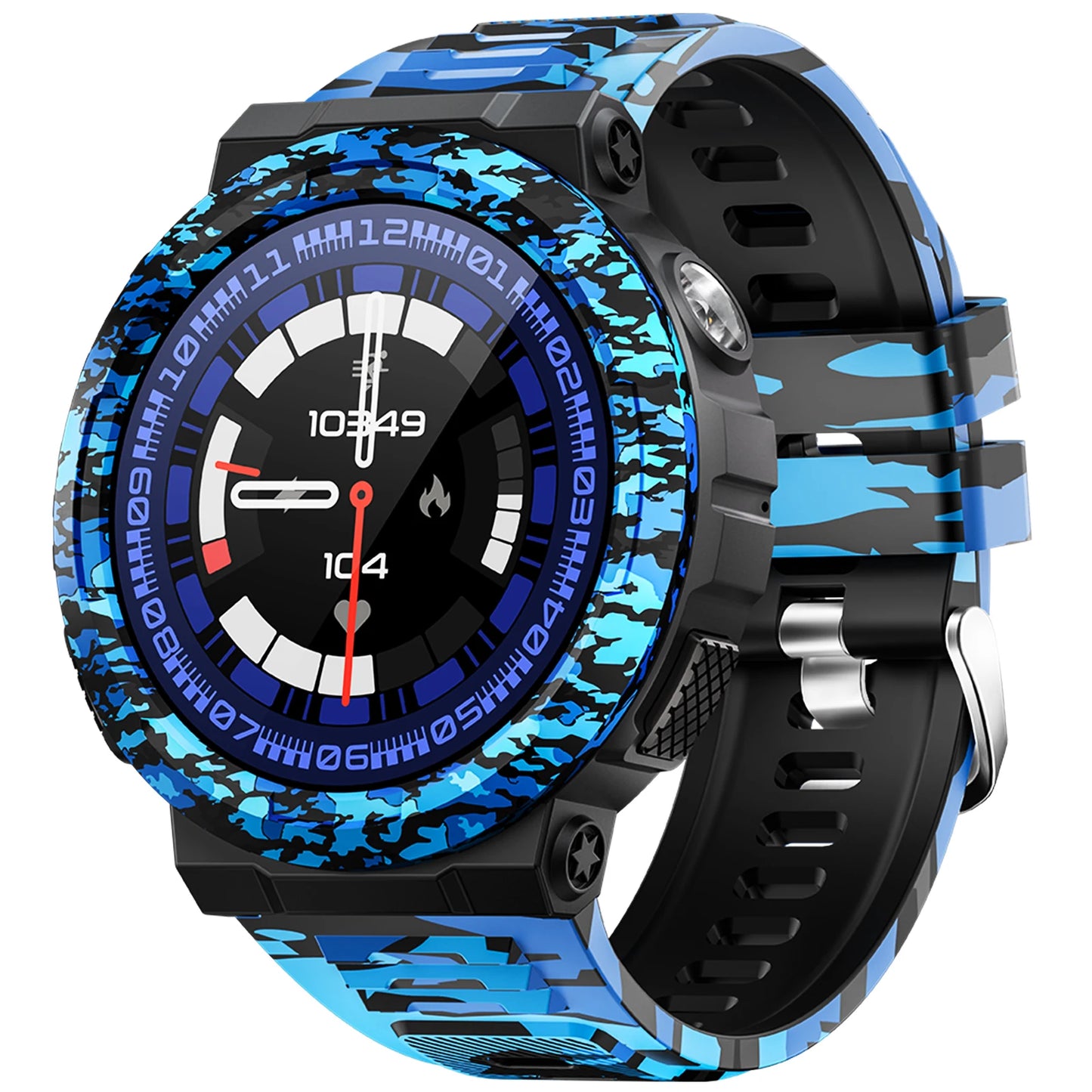 EIGIIS Men's Smartwatch With LED Flashlight And 100+ Sports Modes
