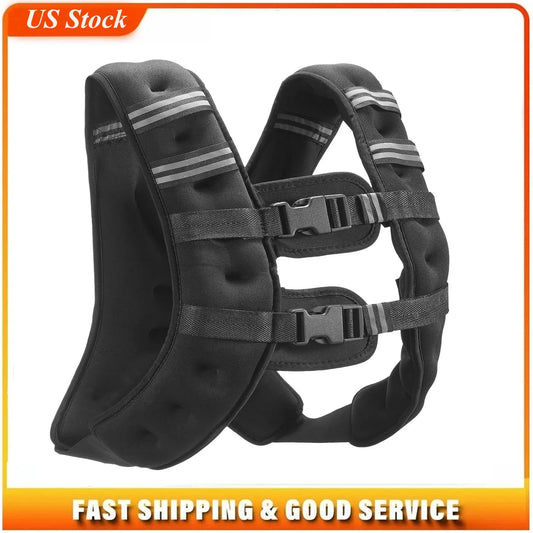 16 Lb Reflective Stripe Weighted Vest Adjustable Straps Women Men