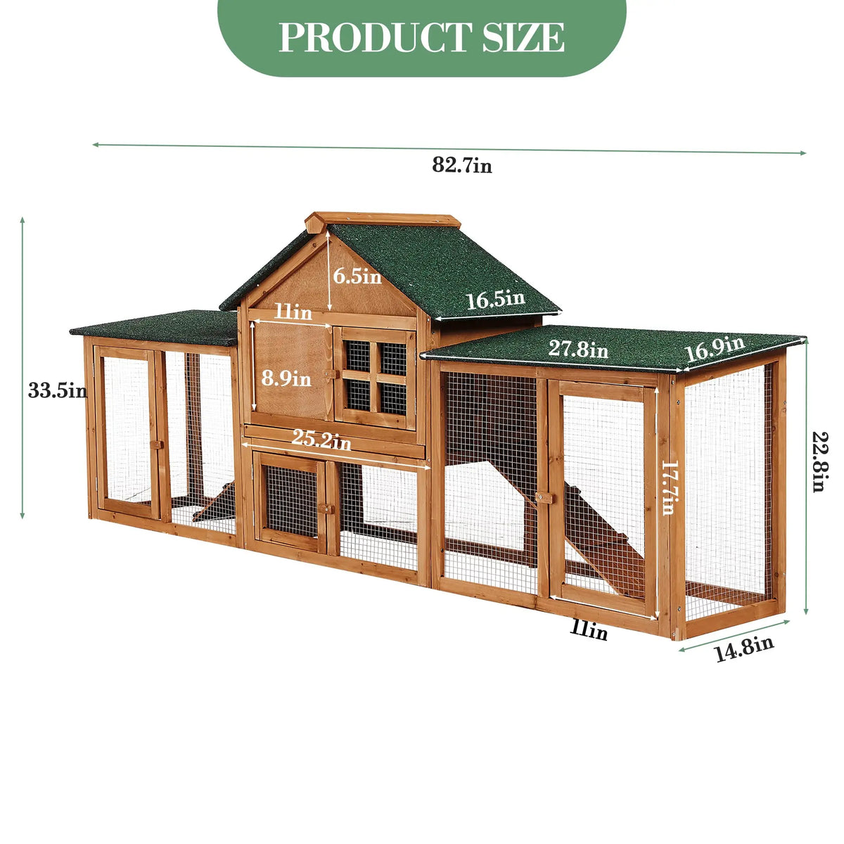 DishyKooker Two Level Wooden Rabbit Hutch With Ramp And Runs