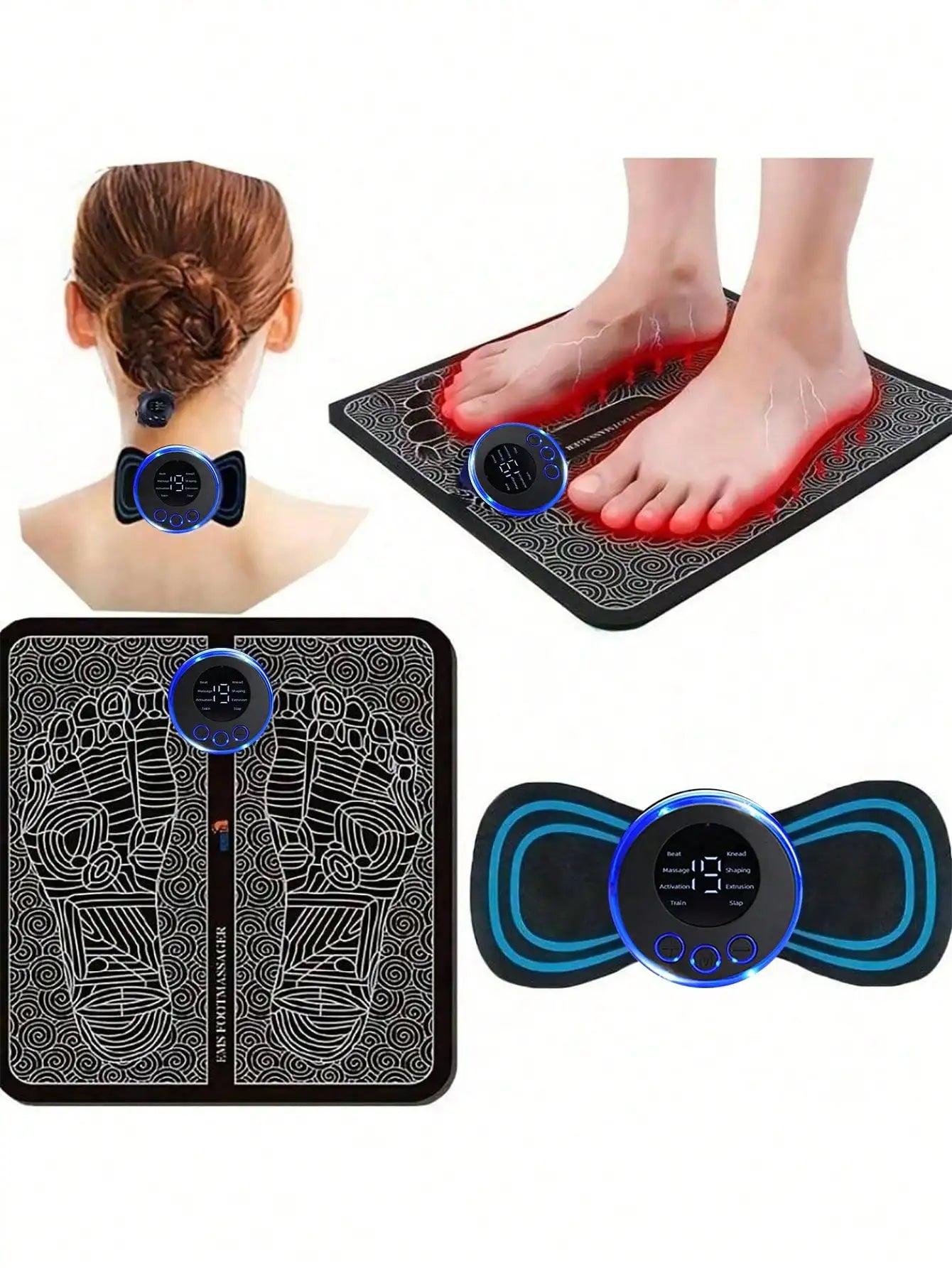 EMS Massager Kit For Whole Body With Foot Pad And Patch