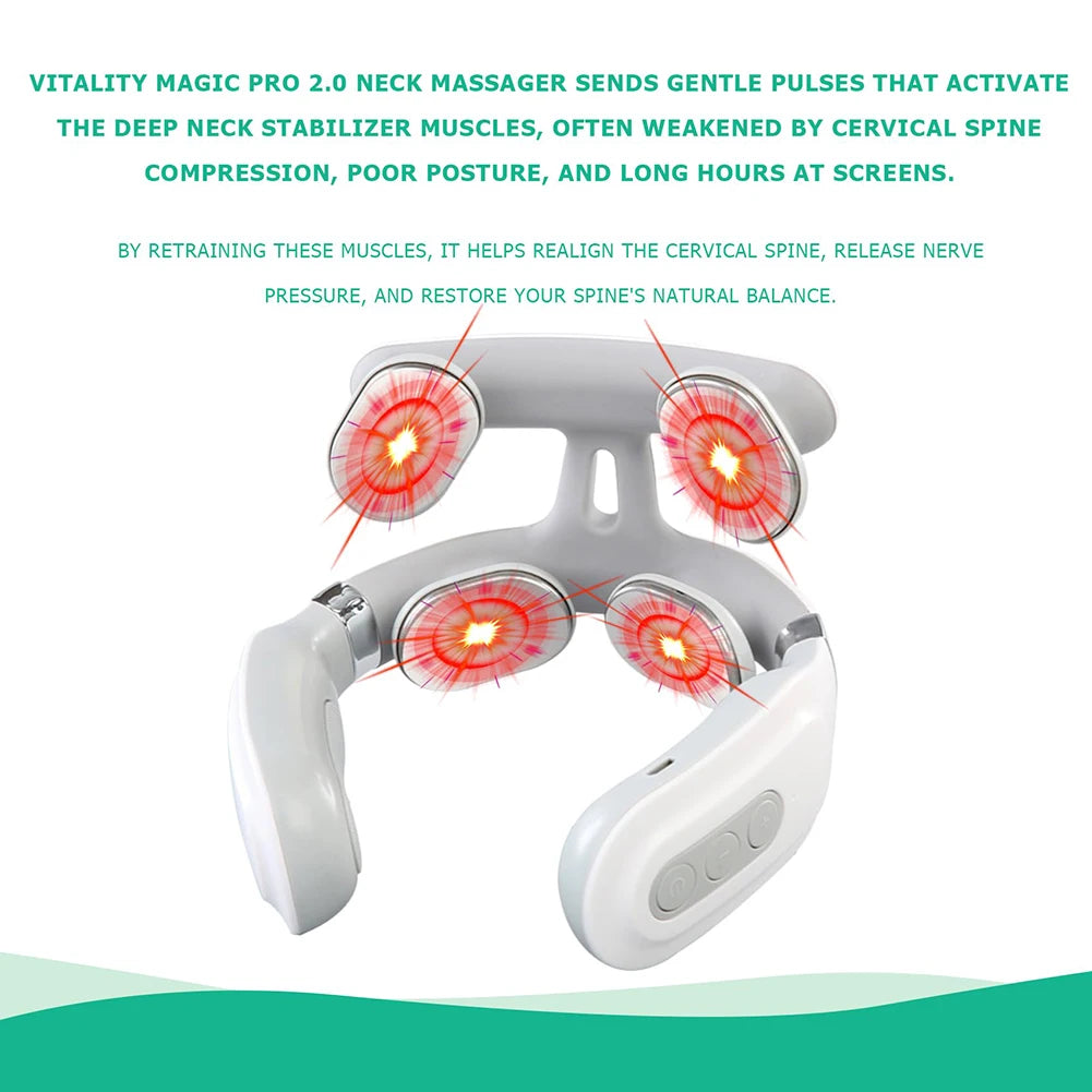 4 Heads Back Massager Portable USB Rechargeable For Waist