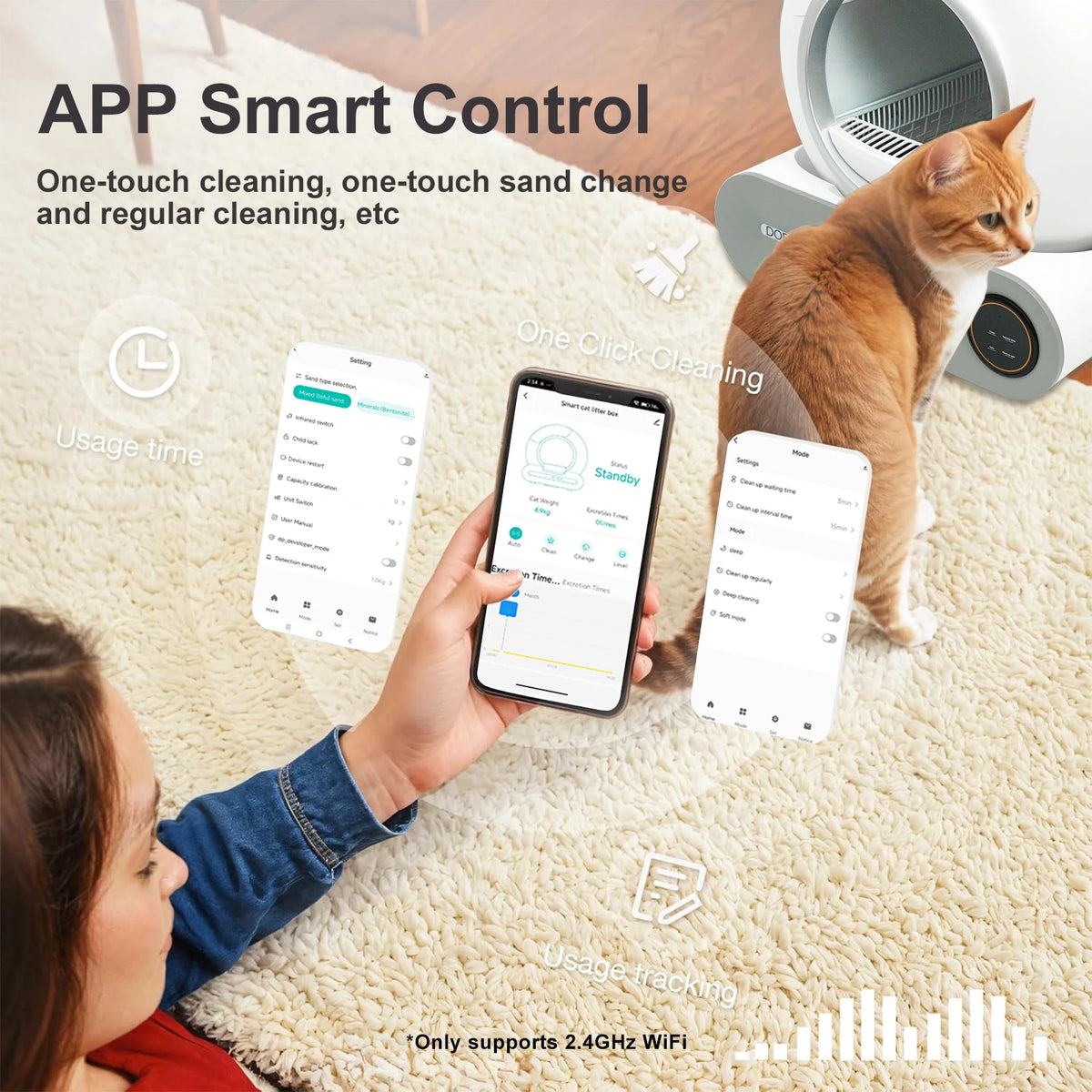 DOEL Smart Automatic Self Cleaning WiFi Cat Litter Box
