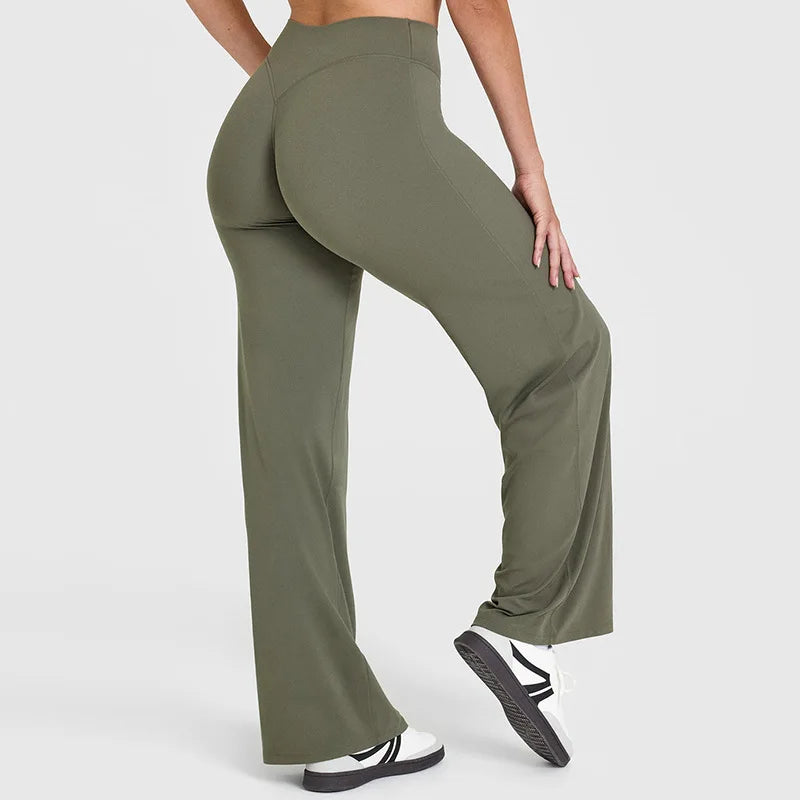 NCLAGEN SoftMotion Straight Leg Yoga Pants for Women Mid Waist