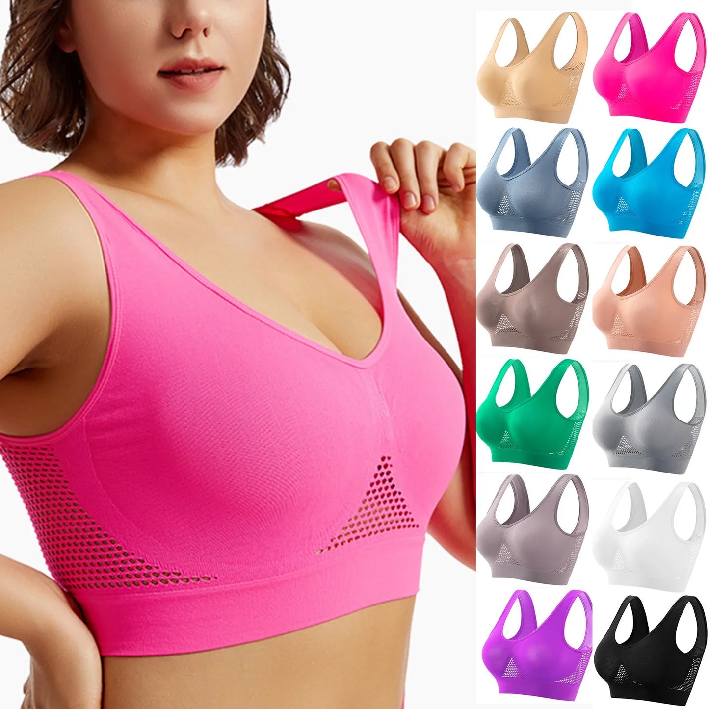 Breathable Women's Shockproof Running Sports Bra With Soft Support