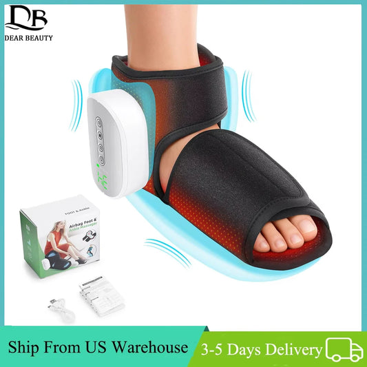 Electric Heated Ankle Foot Massager With Air Compression And Vibration