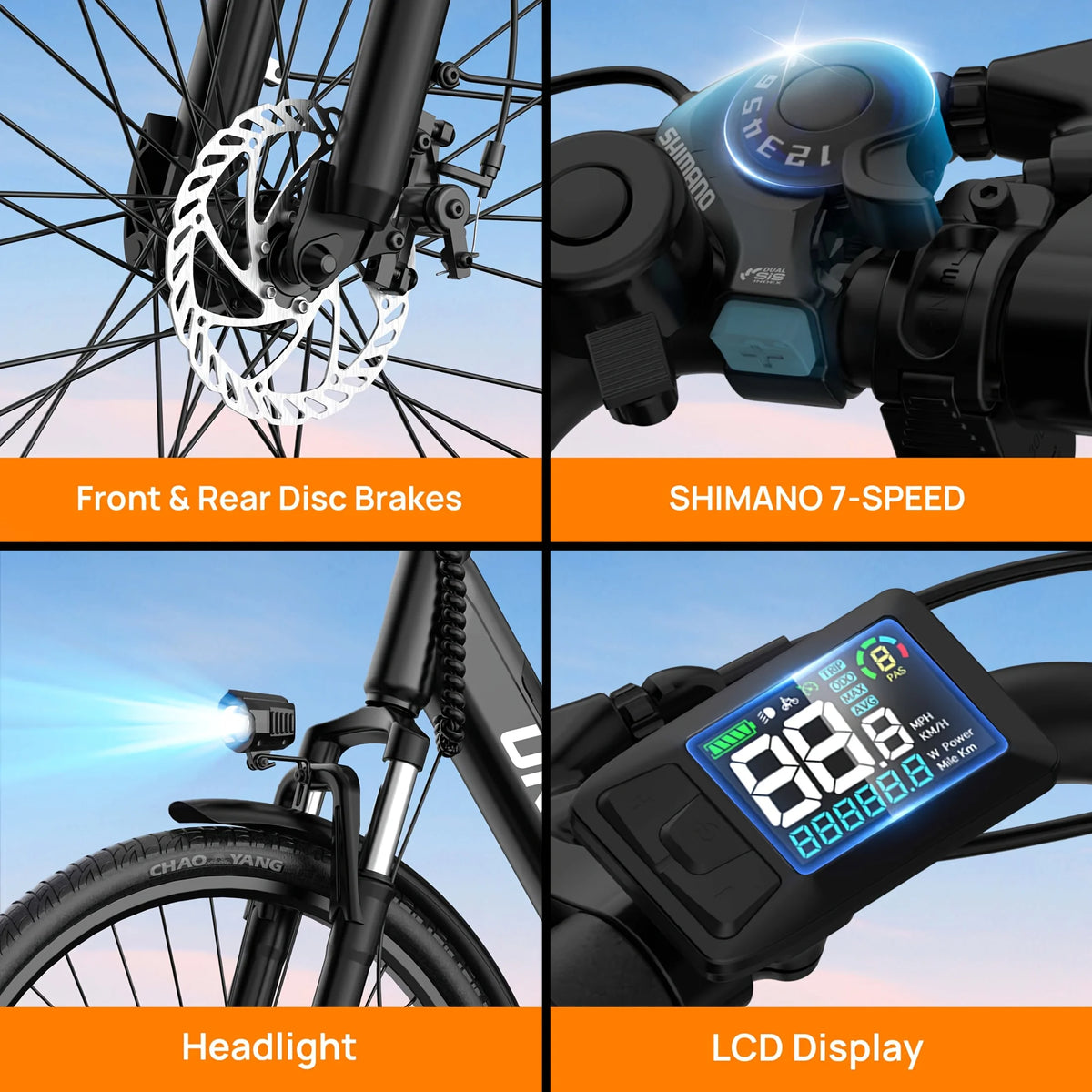 Urlife E26 Electric Bicycle With Seven Speed And Hydraulic Brakes