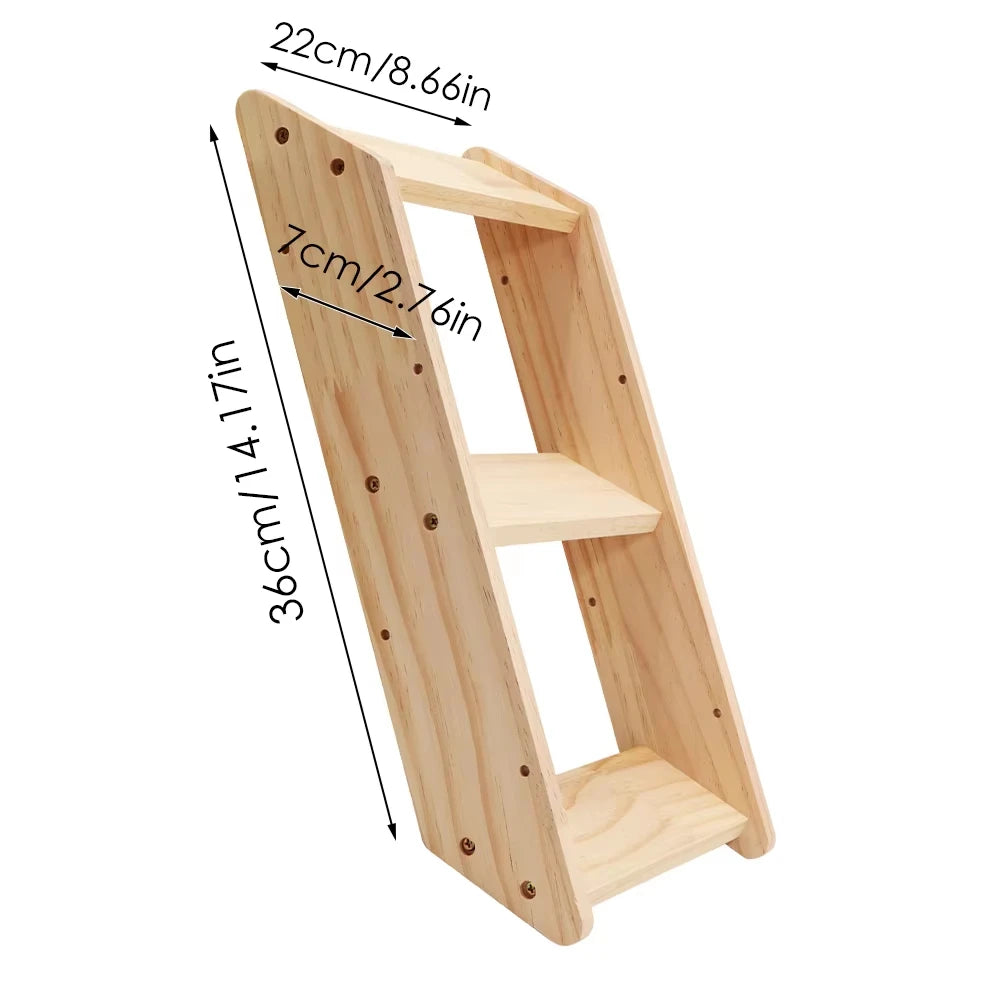 CWV Solid Pine Wood Wall Mounted Cat Climbing Shelves