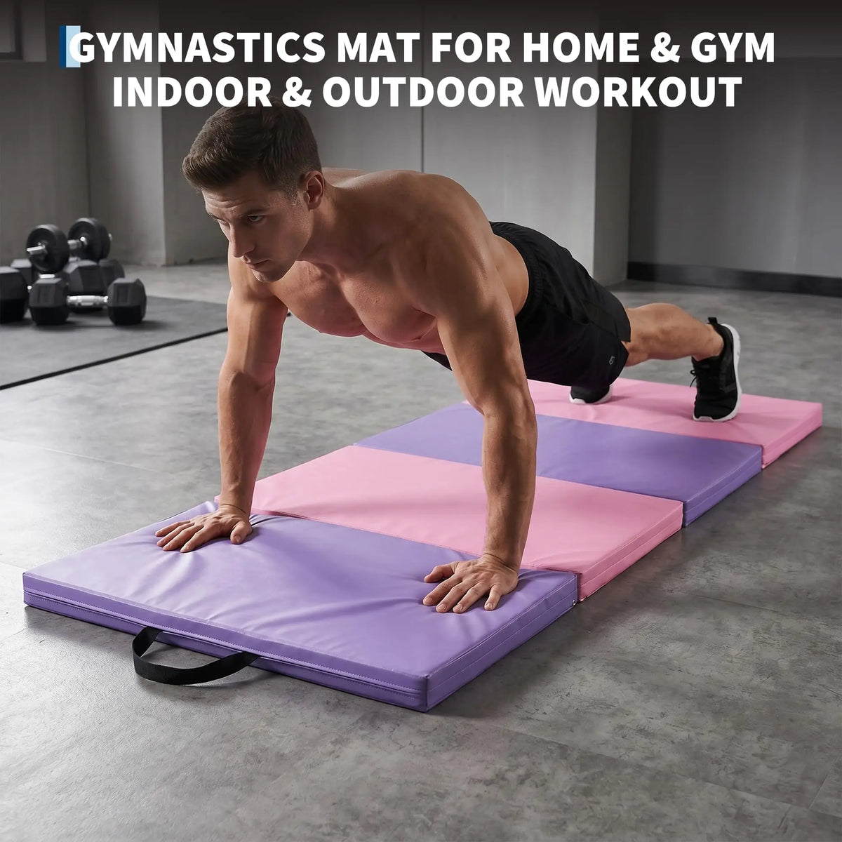 HiMISS Thick Folding Gymnastics Mat For Home Yoga And Exercise