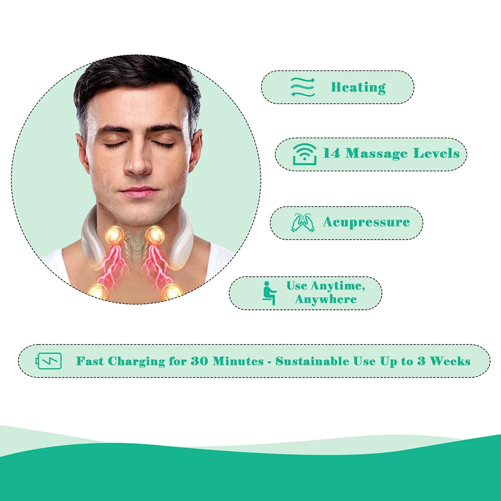 4 Heads Back Massager Portable USB Rechargeable For Waist
