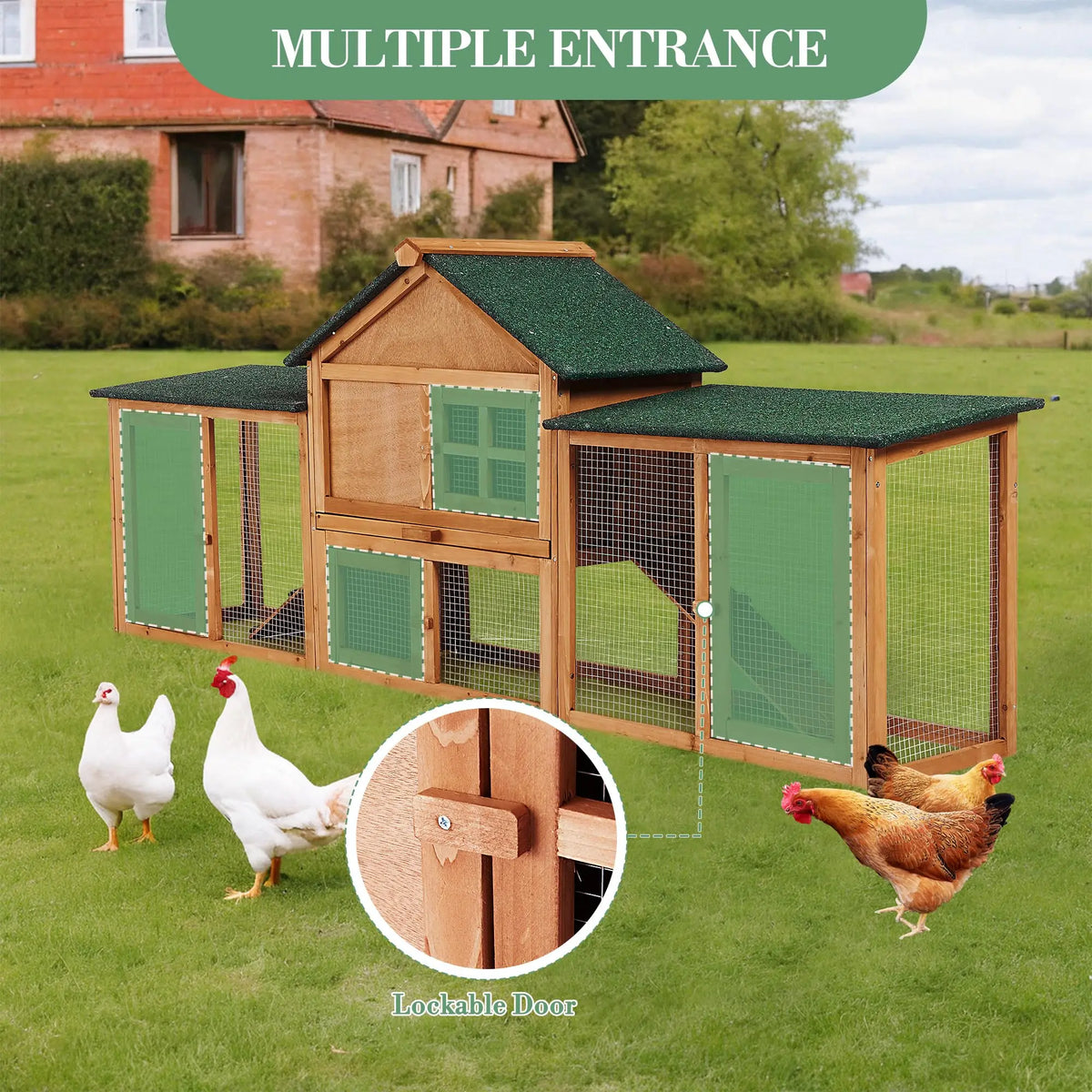 DishyKooker Two Level Wooden Rabbit Hutch With Ramp And Runs