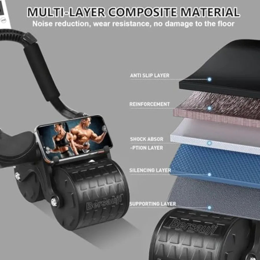 Ab Roller Wheel Knee Mat And Timer For Abs Workout