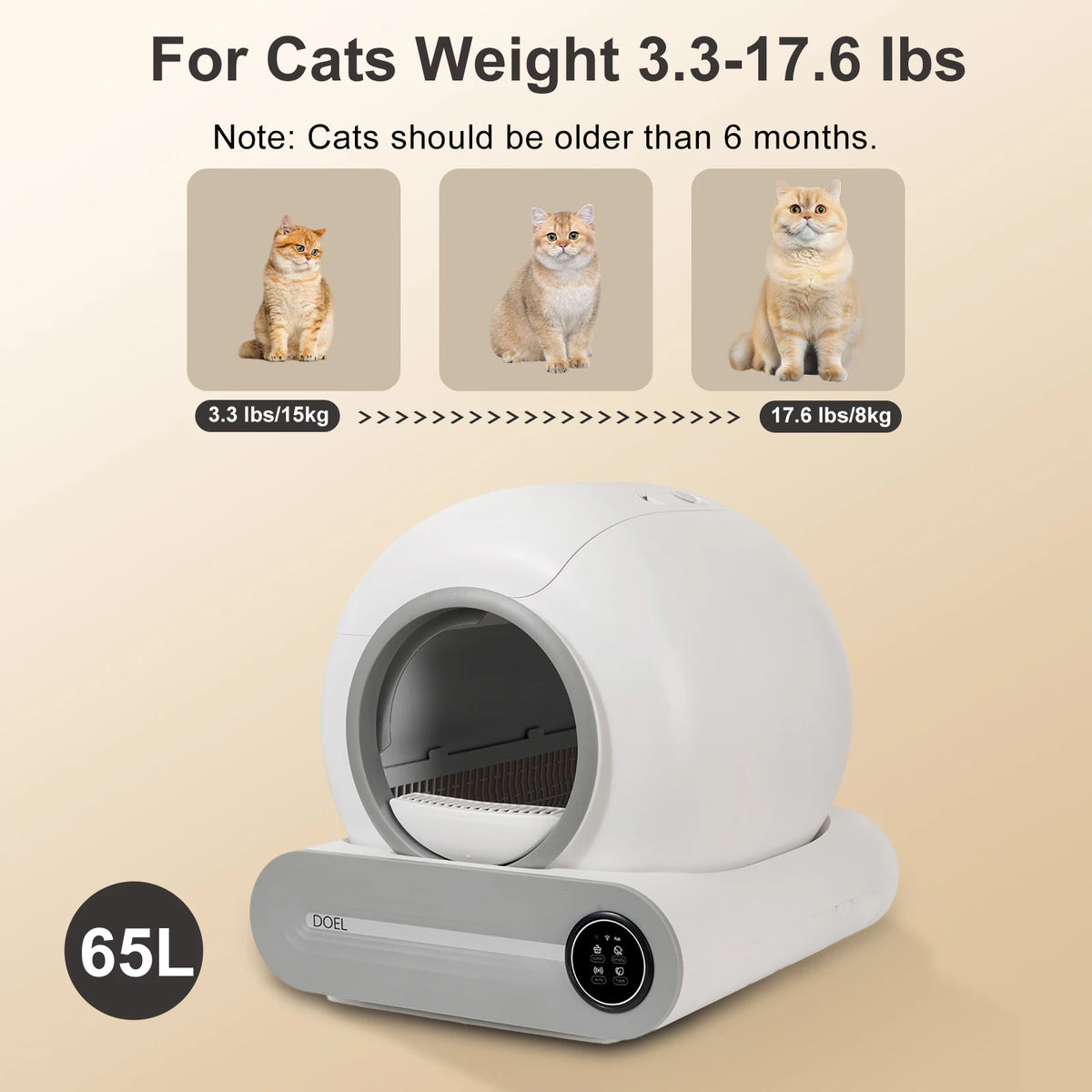 DOEL Smart Automatic Self Cleaning WiFi Cat Litter Box