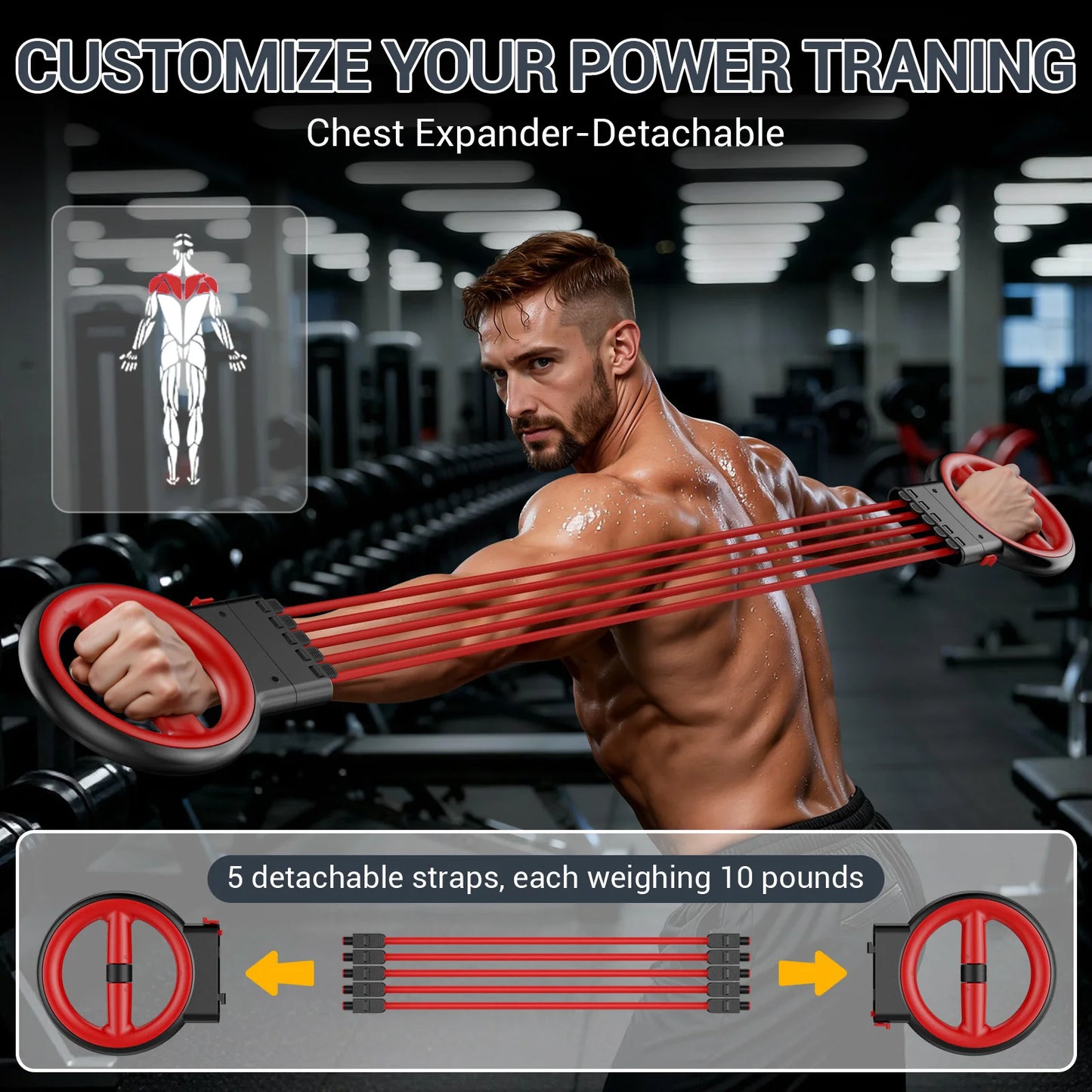 3-In-1 Upper Body Strength Trainer With Rotator Forearm And Band