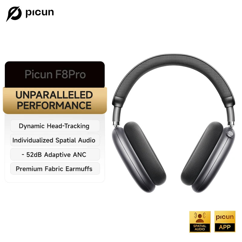 Picun F8 Pro Wireless Headphones Featuring Active Noise Cancellation