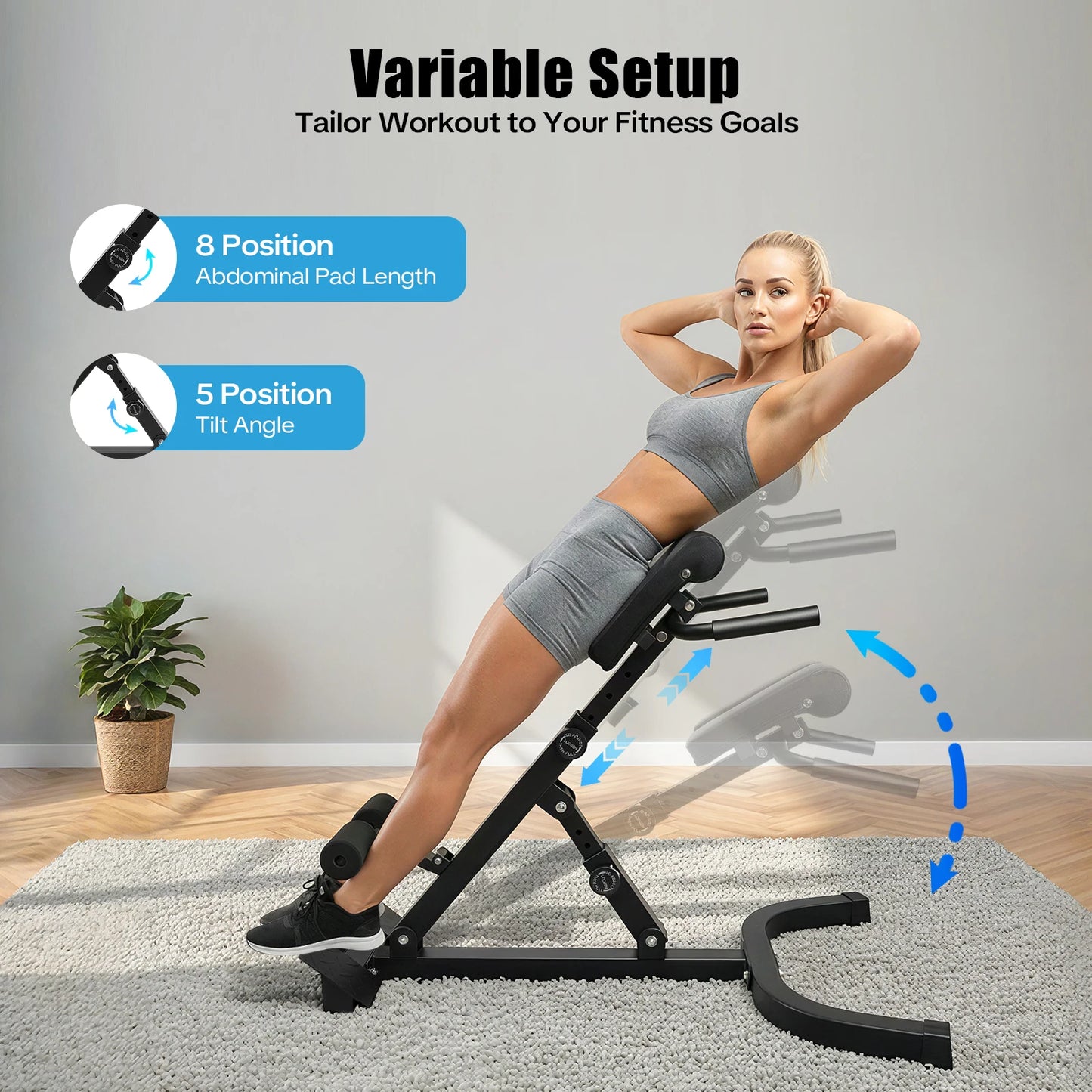 Roman Chair Back Extension Machine For Core And Abs Workout 330 Lbs