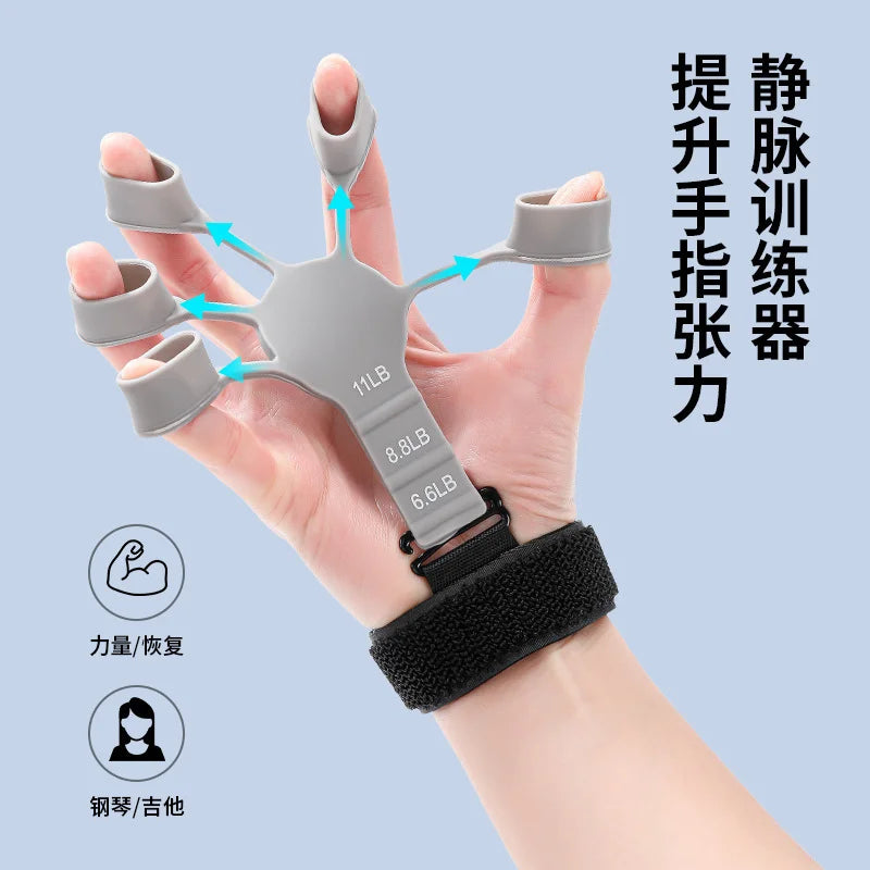 Portable Adjustable Silicone Finger Hand Grip Trainer Forearm Wrist Exerciser