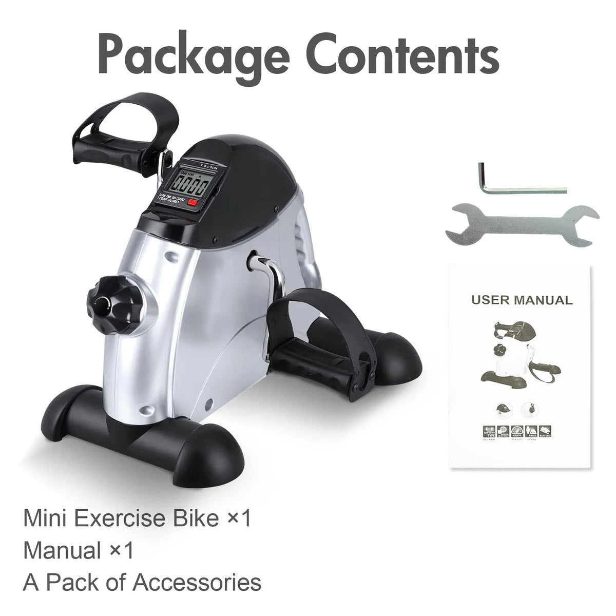 Mini Motorized Under Desk Pedal Exerciser Bike Digital LCD Display