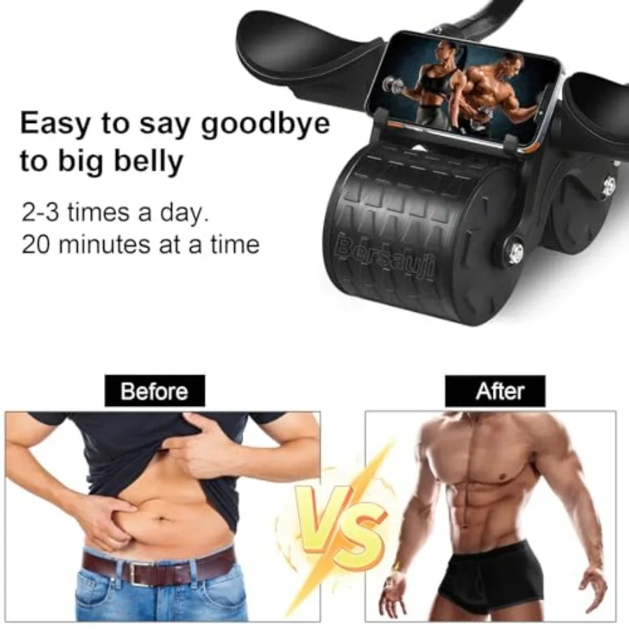 Ab Roller Wheel Knee Mat And Timer For Abs Workout