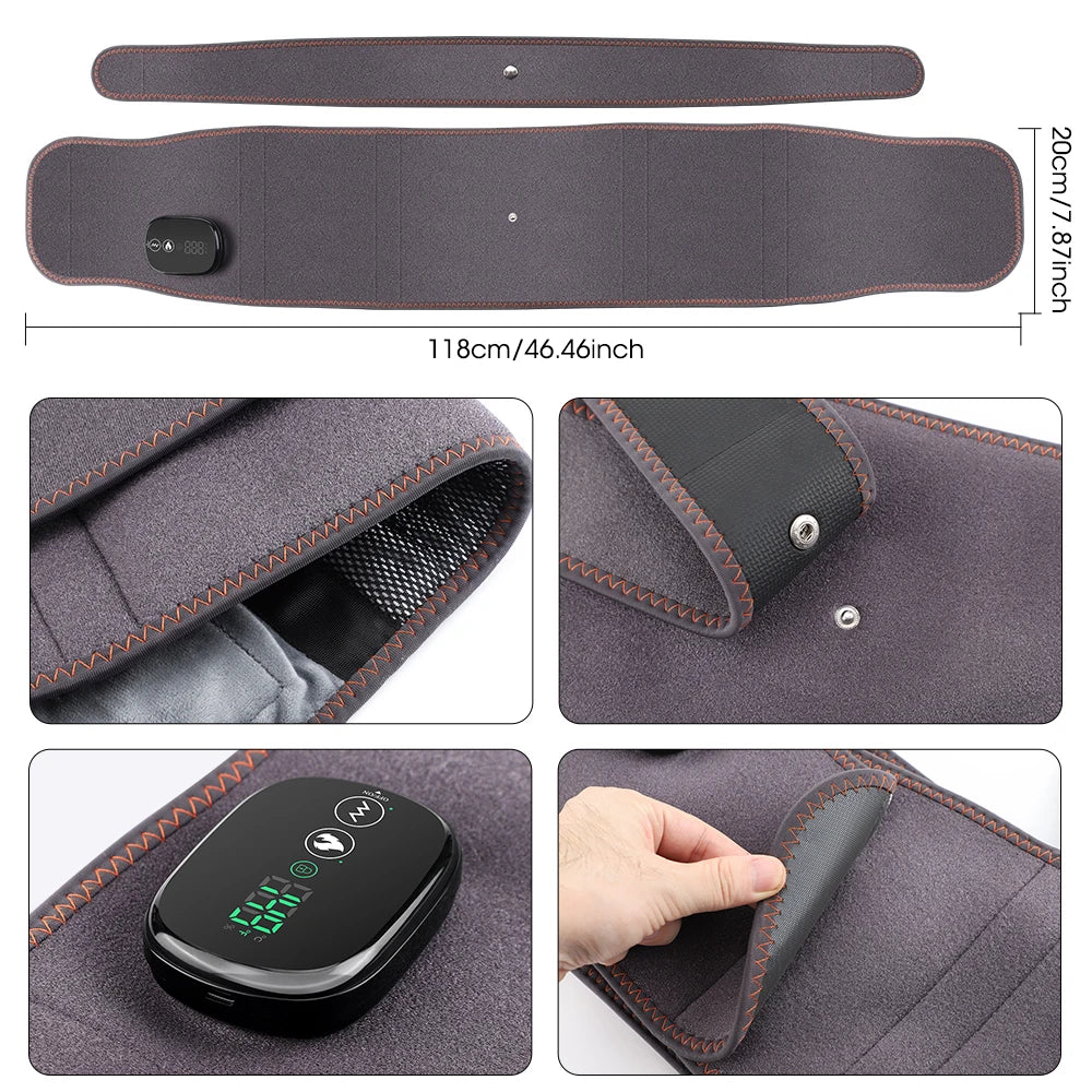 Agdoad Heating Vibration Massager Belt With Dual Light Hot Compress
